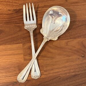 Elegant Silver Fork and Spoon Set